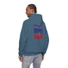 Buffalo Fans Never Waver w Leopard Football Design Unisex Heavy Blend™ Hooded Sweatshirt