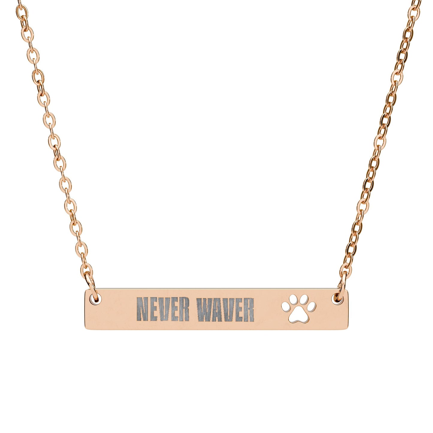 Never Waver  Paw Cutout Bar Necklace