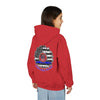 Never Waver Always Back The Blue  Vintage-Inspired Youth Hoodie with American Flag Design