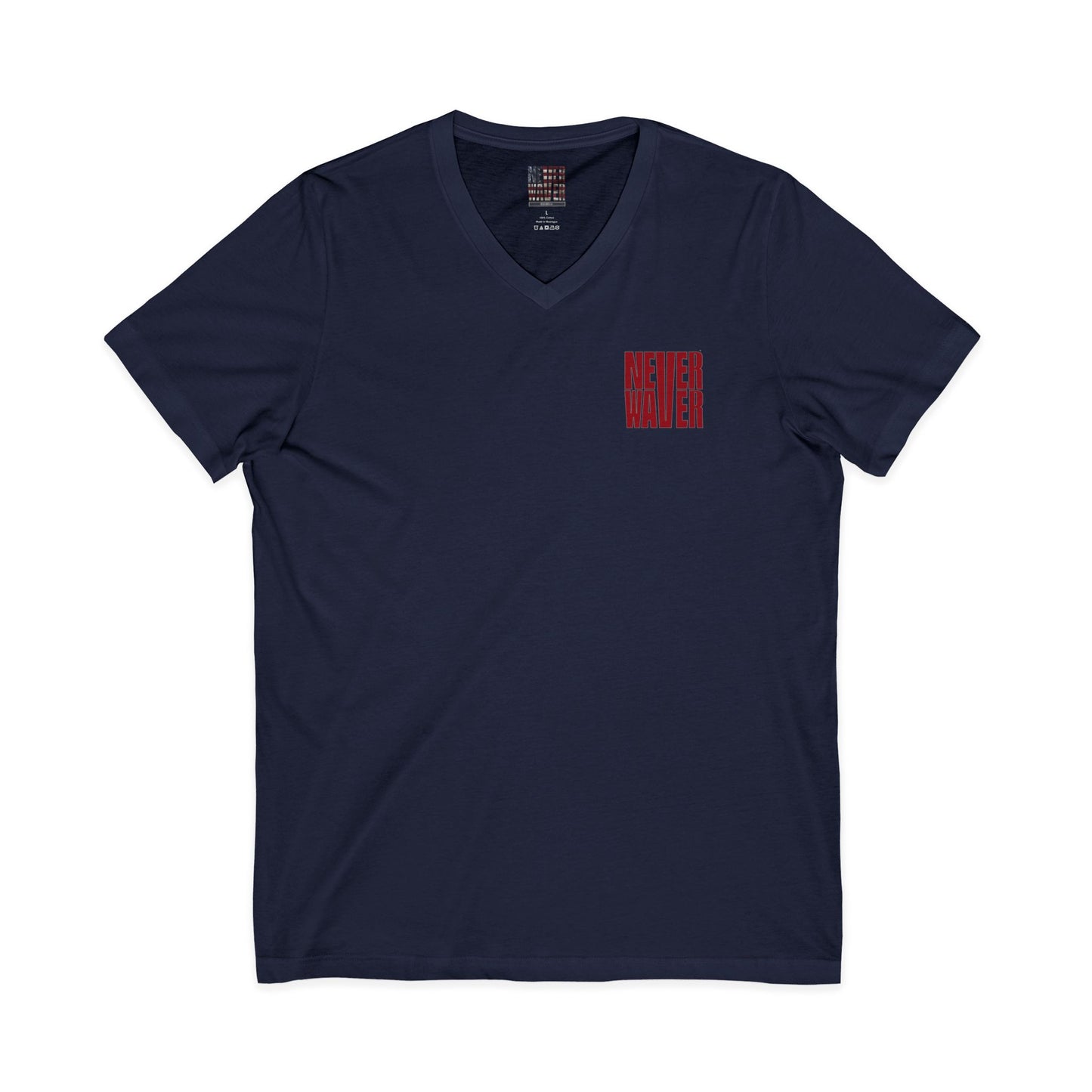 Never Waver Just A Mom Trying Not to Raise A&&holes V-Neck Tee for Moms - Patriotic Short Sleeve Shirt
