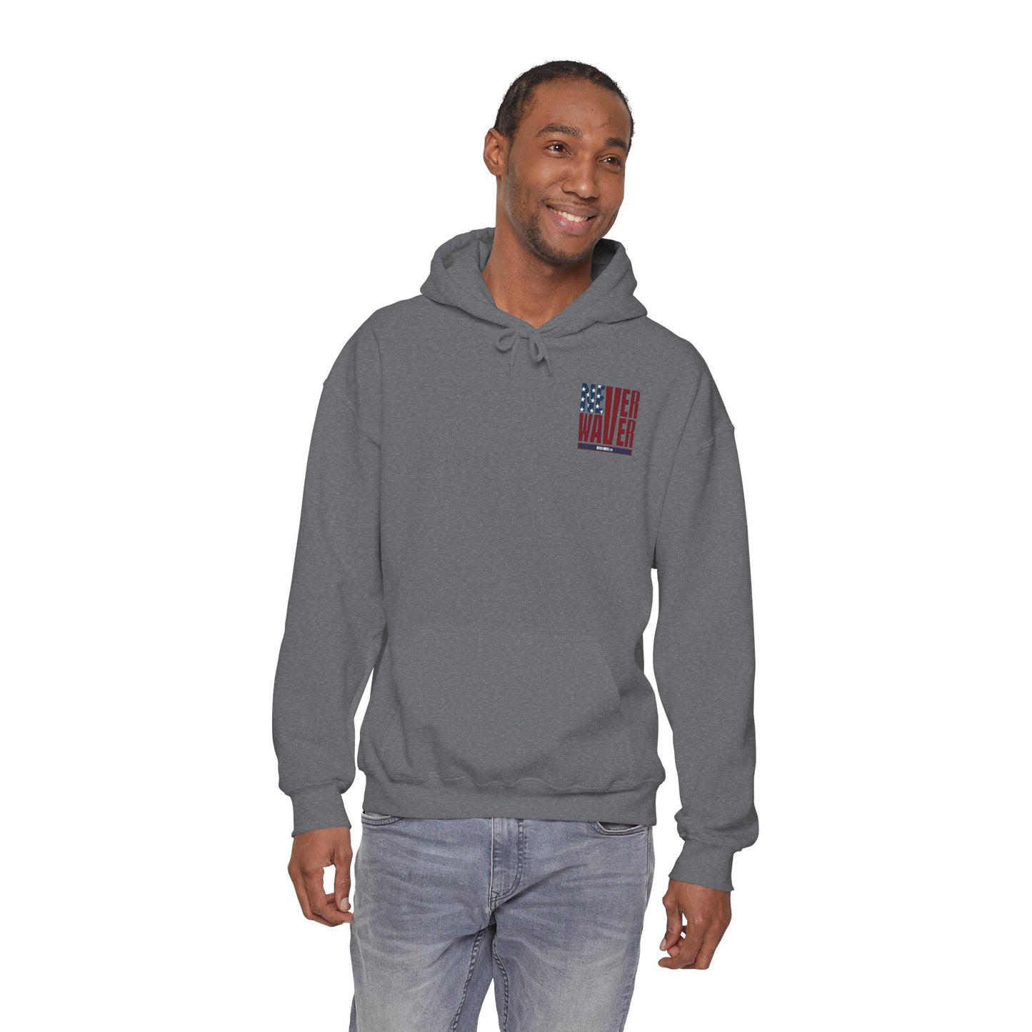 Never Waver Husband Daddy Protector Hero Unisex Heavy Blend™ Hooded Sweatshirt