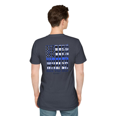 Never Waver Back The Blue  Unisex Softstyle T-Shirt