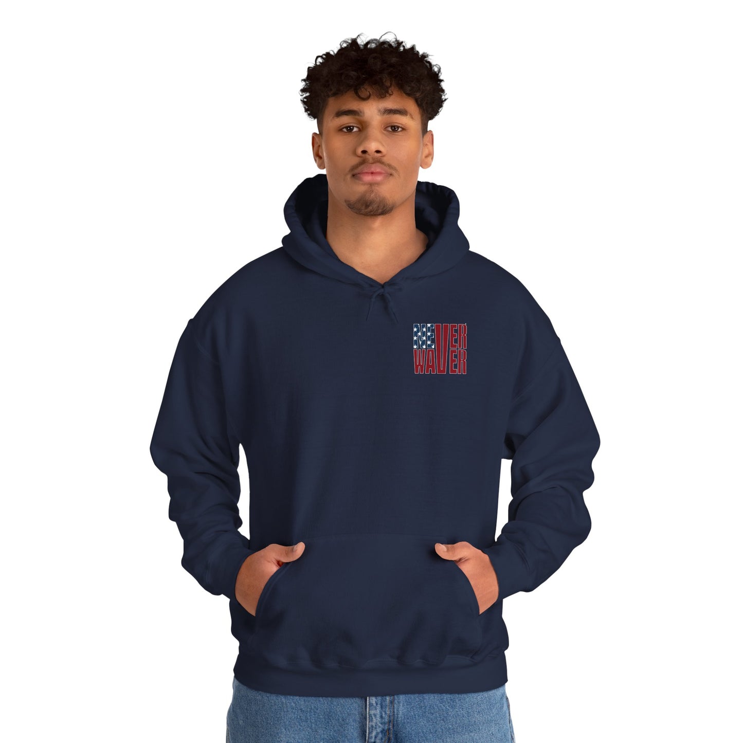 'New York Fans Never Waver' American Flag Design Unisex Heavy Blend™ Hoodie