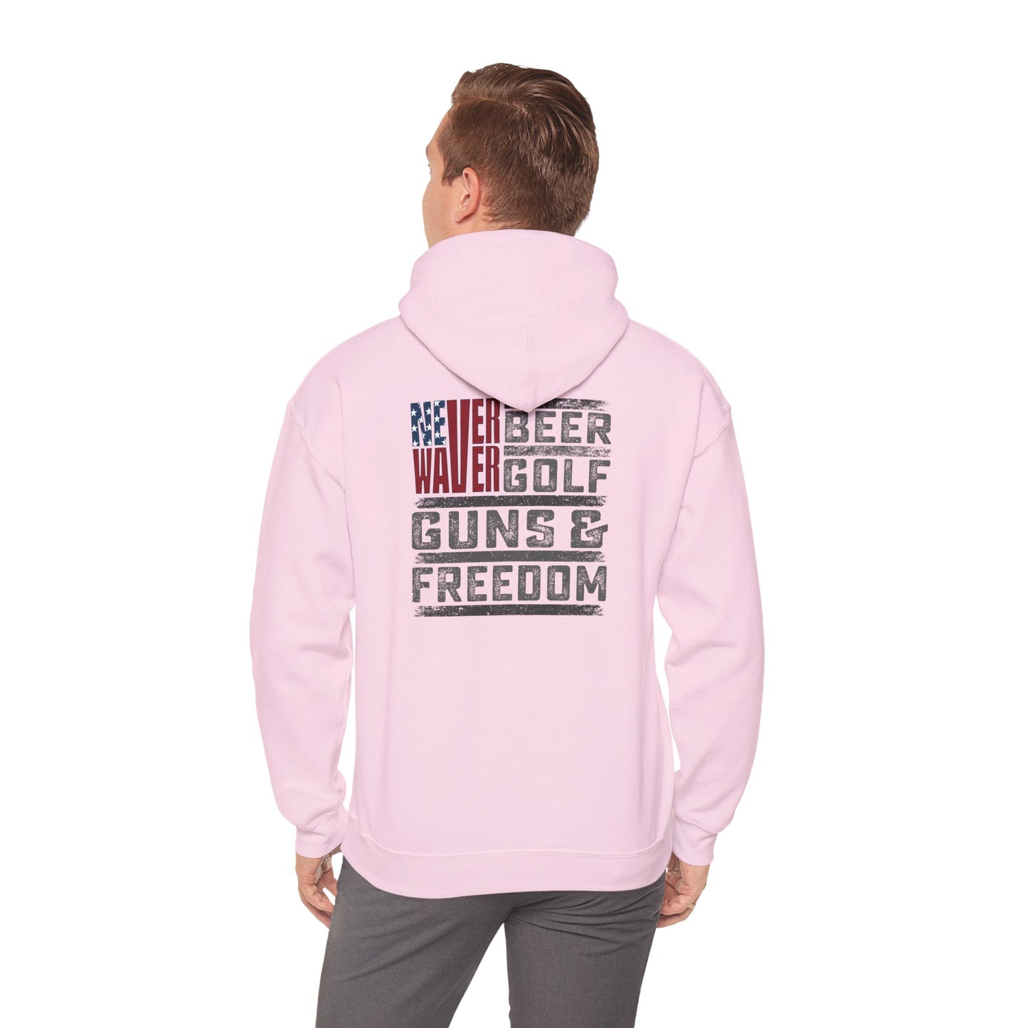Never Waver Beer Golf Guns and Freedom Hoodie - Unisex Heavy Blend™ Sweatshirt