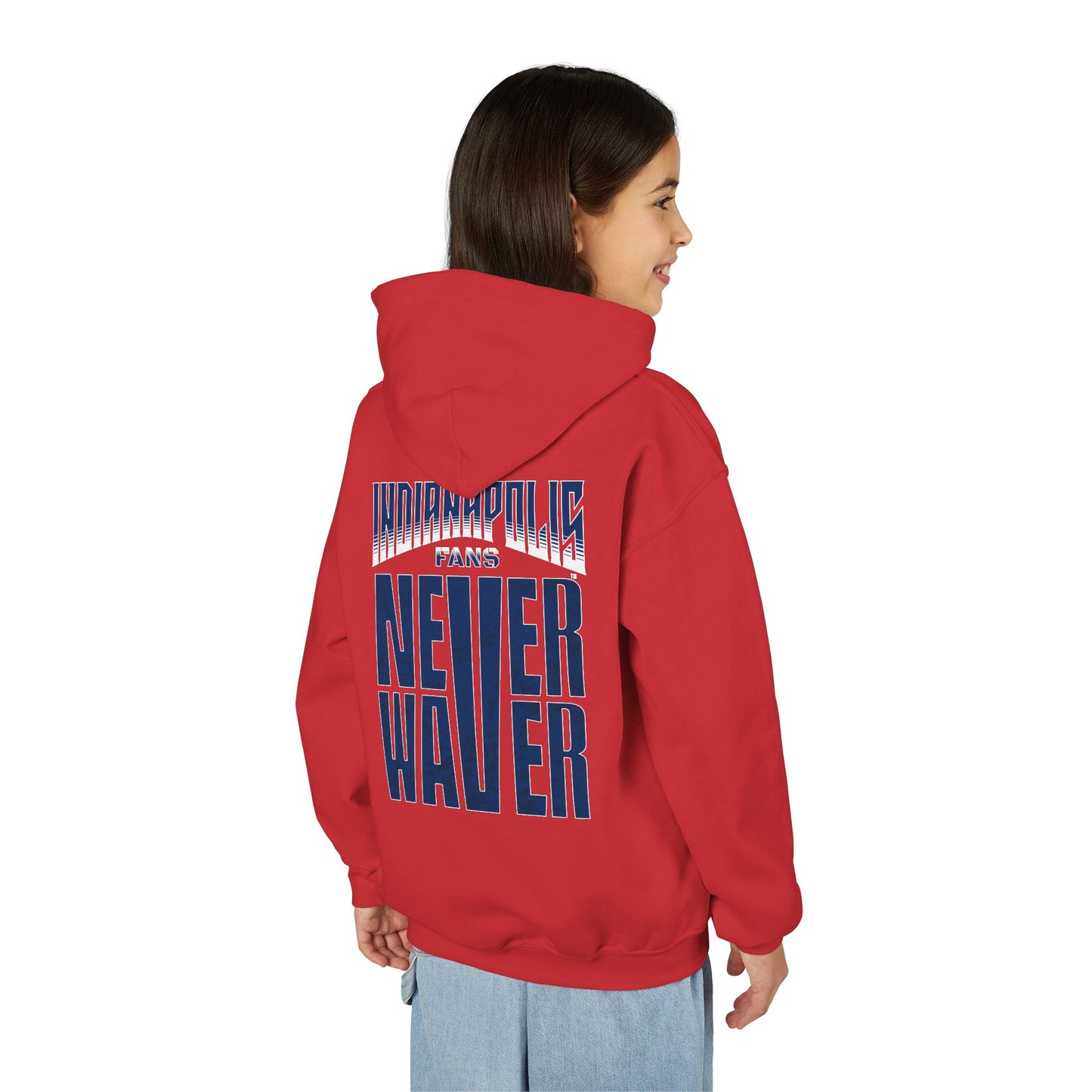 Indianapolis Fans Never Waver Youth Heavy Blend Hooded Sweatshirt