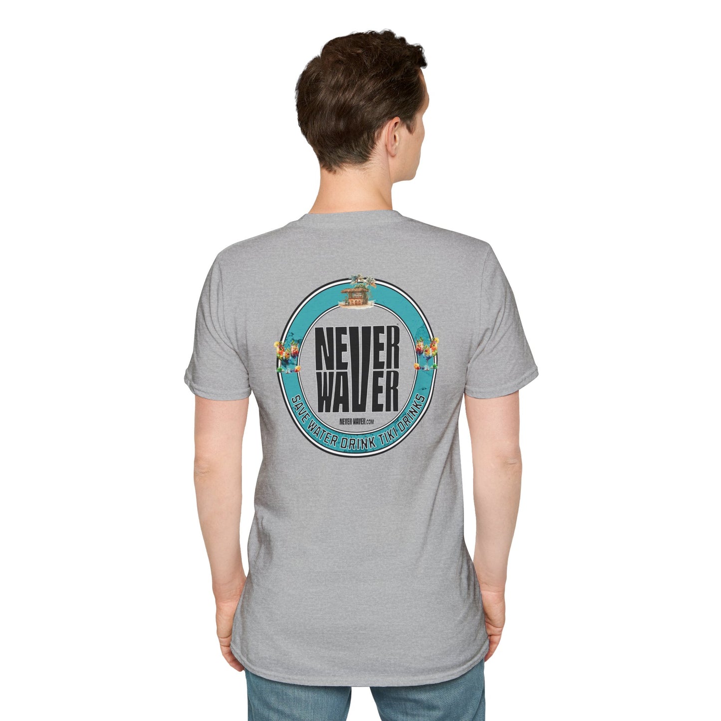 Never Waver Save Water Drink Tiki Drinks Unisex Soft style T-Shirt
