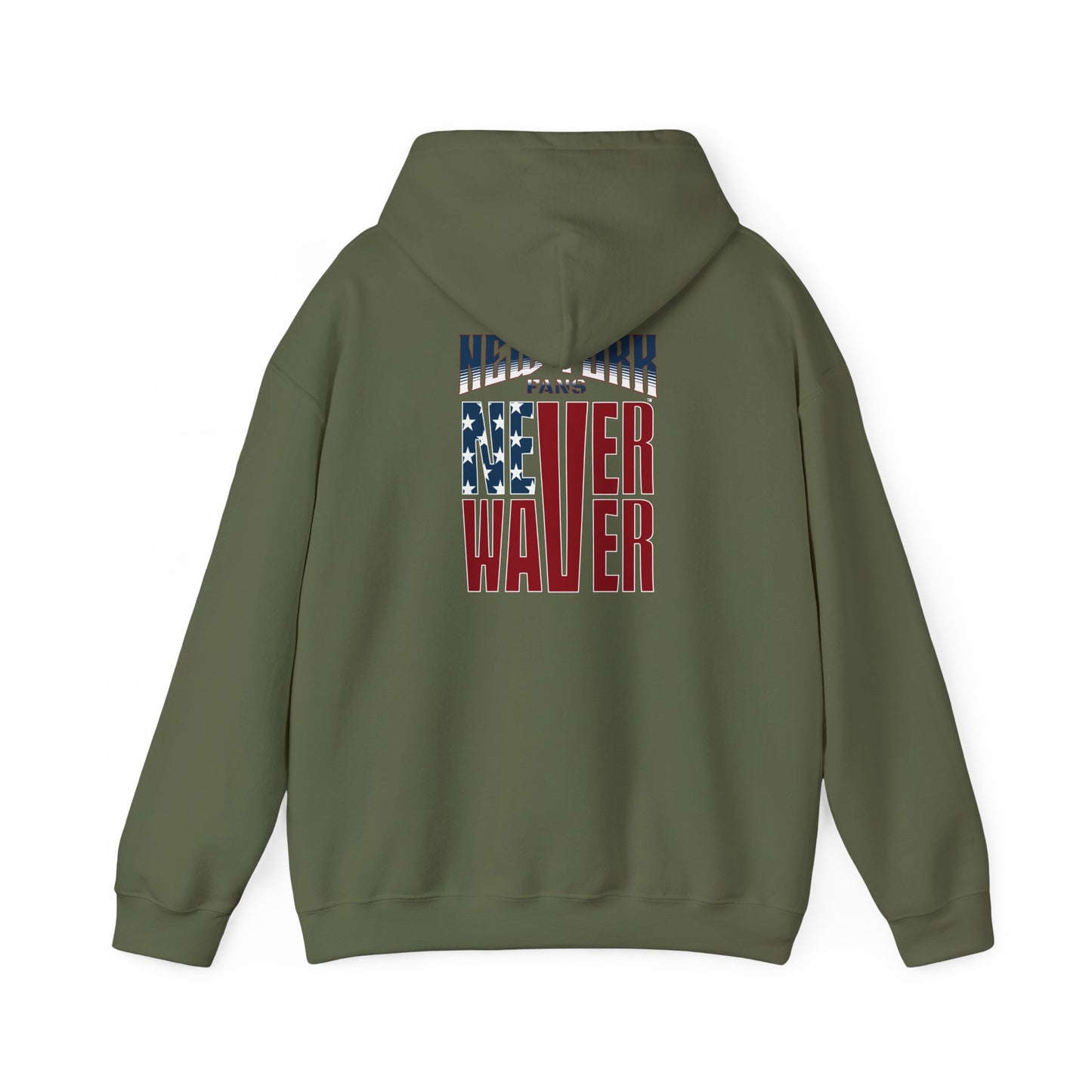 'New York Fans Never Waver' American Flag Design Unisex Heavy Blend™ Hoodie