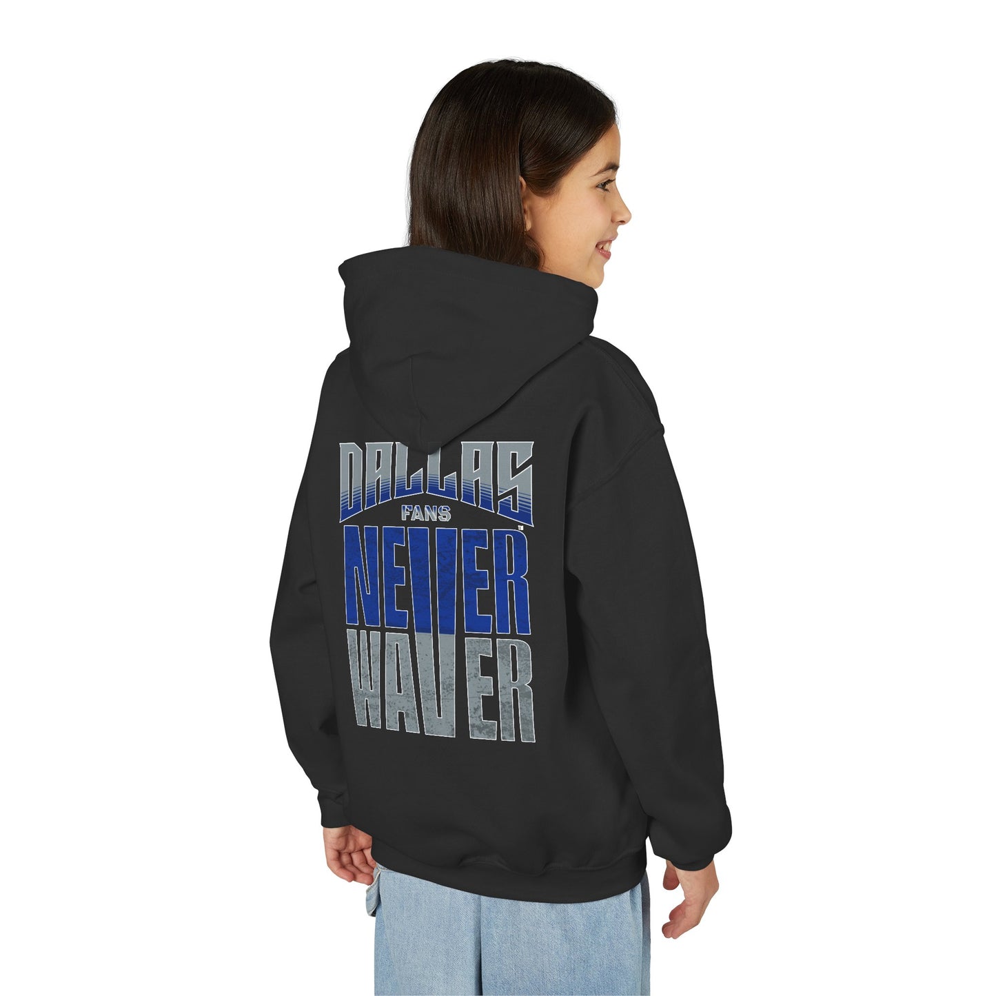 Dallas Fans Never Waver Youth Heavy Blend Hoodie Sweatshirt