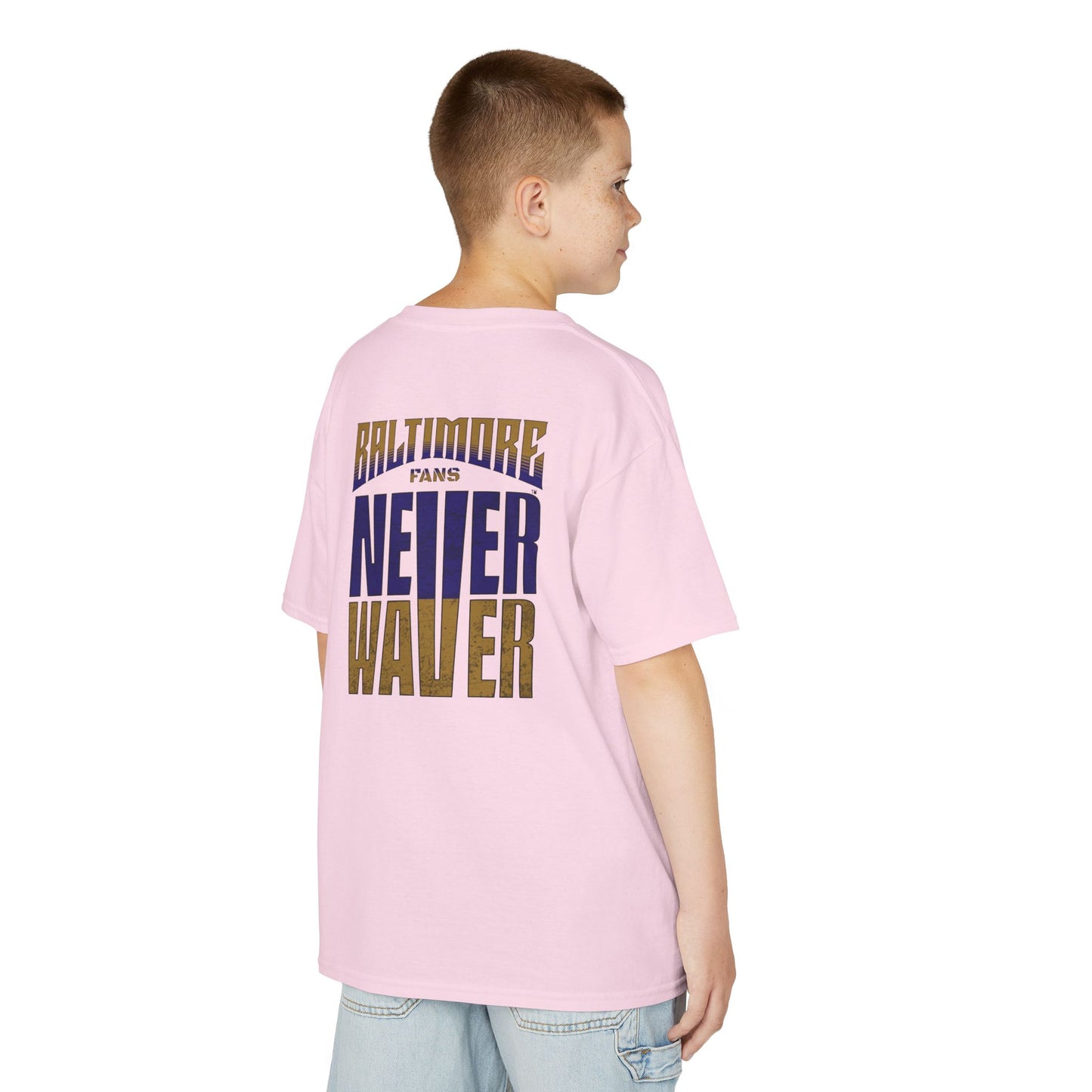 Baltimore Fans Never Waver Kids Heavy Cotton™ Tee