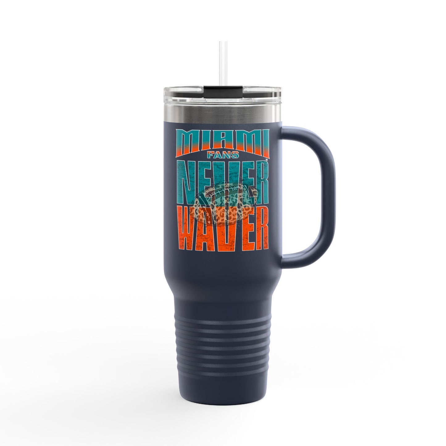 Miami Fans Never Waver W-Leopard Football Insulated Travel Mug, 40oz