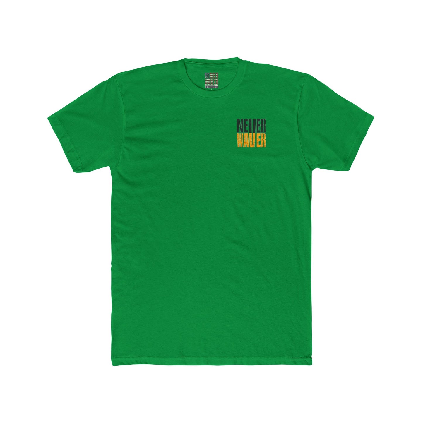 Green Bay Fans  Never Waver Unisex Cotton Crew Tee