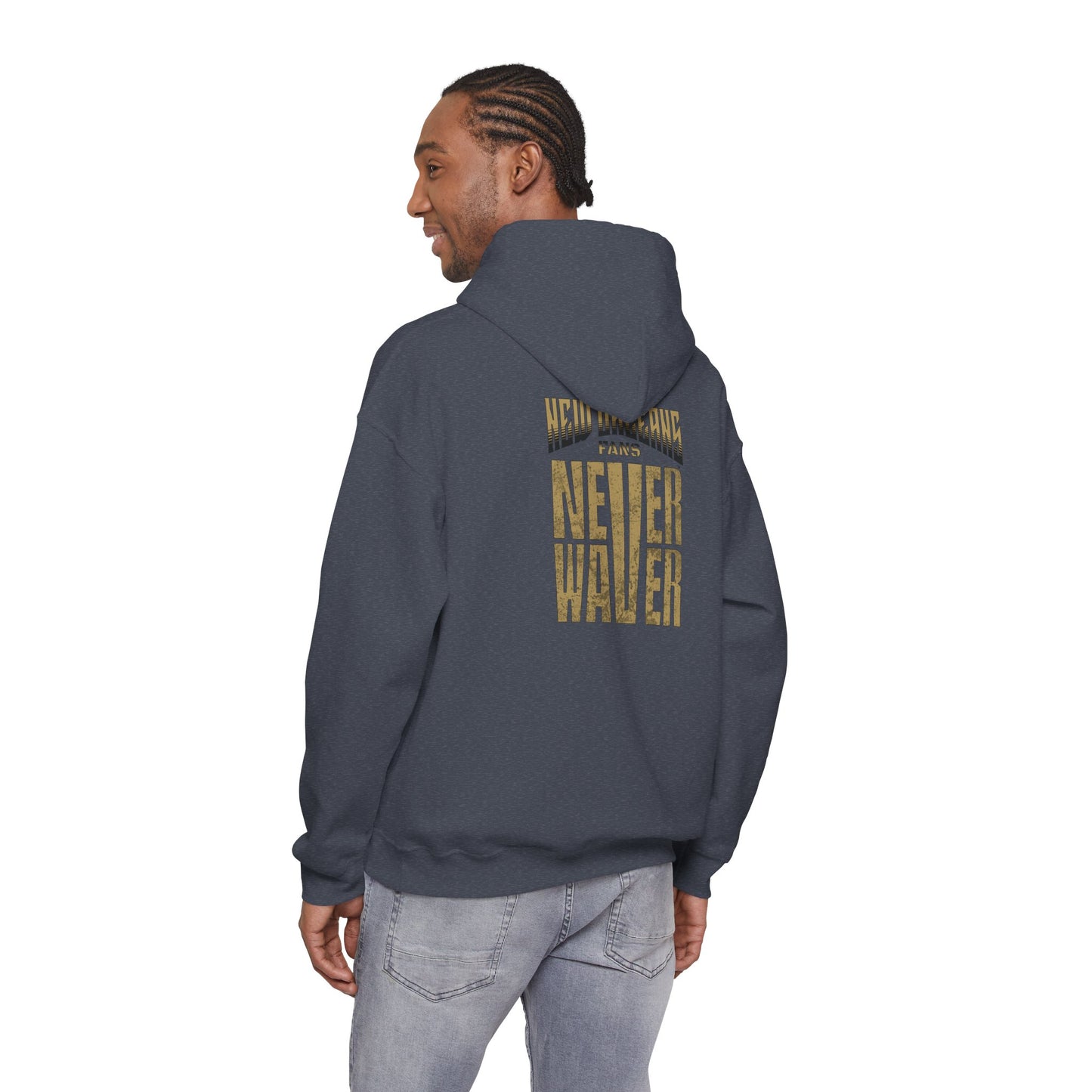 New Orleans Fans Never Waver Unisex Heavy Blend™ Hoodie - Motivational Sweatshirt for Fans