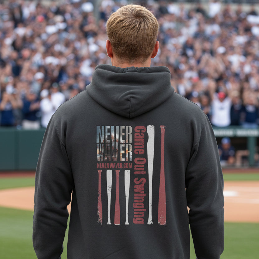 Never Waver — 'Came Out Swinging' Motivational Graphic Hoodie