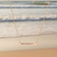 Cutout Cross Bar Necklace — "Never Waver, Believe" Engraved Christian Pendant