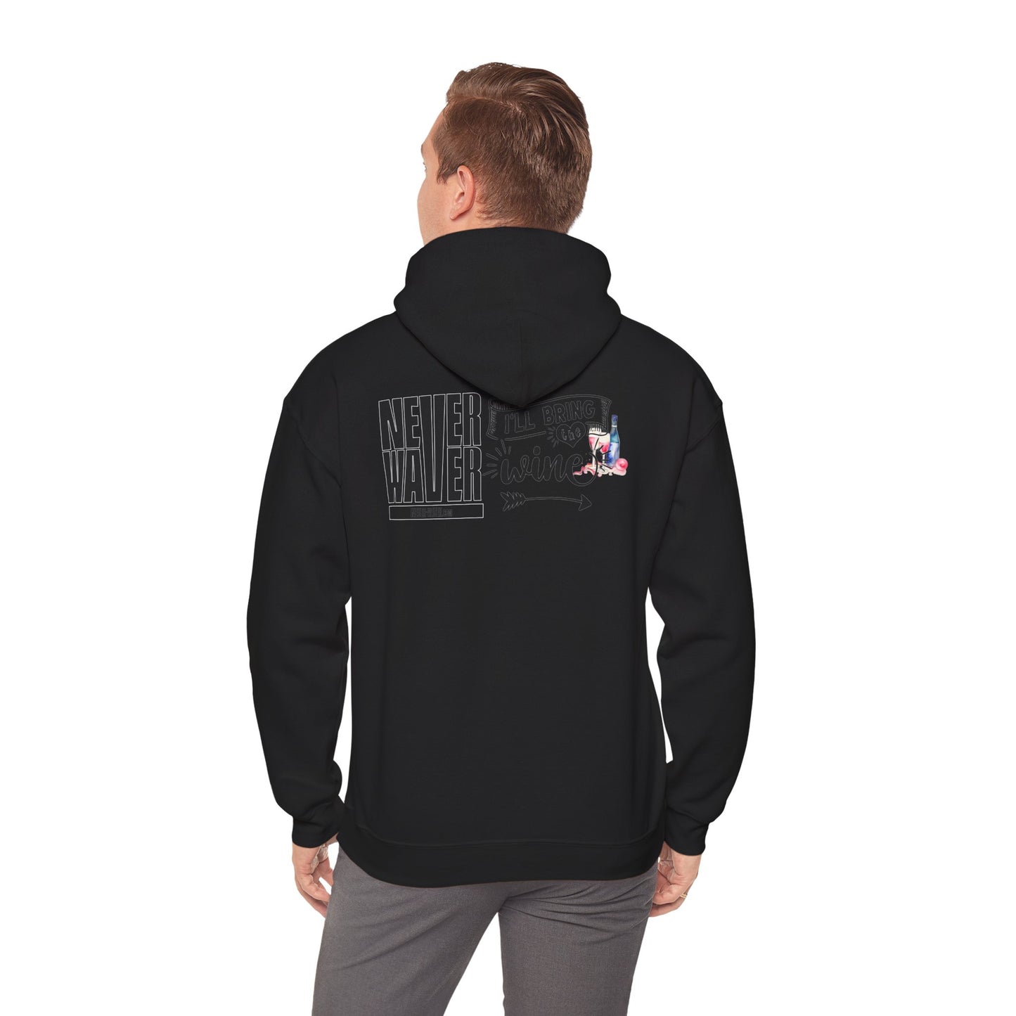 Unisex Heavy Blend™ Hooded Sweatshirt - "Never Waver I'll Bring The Wine" Inspirational Hoodie
