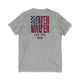 Never Waver Like This Mom V-Neck Tee for Moms - Patriotic Short Sleeve Shirt by Printify