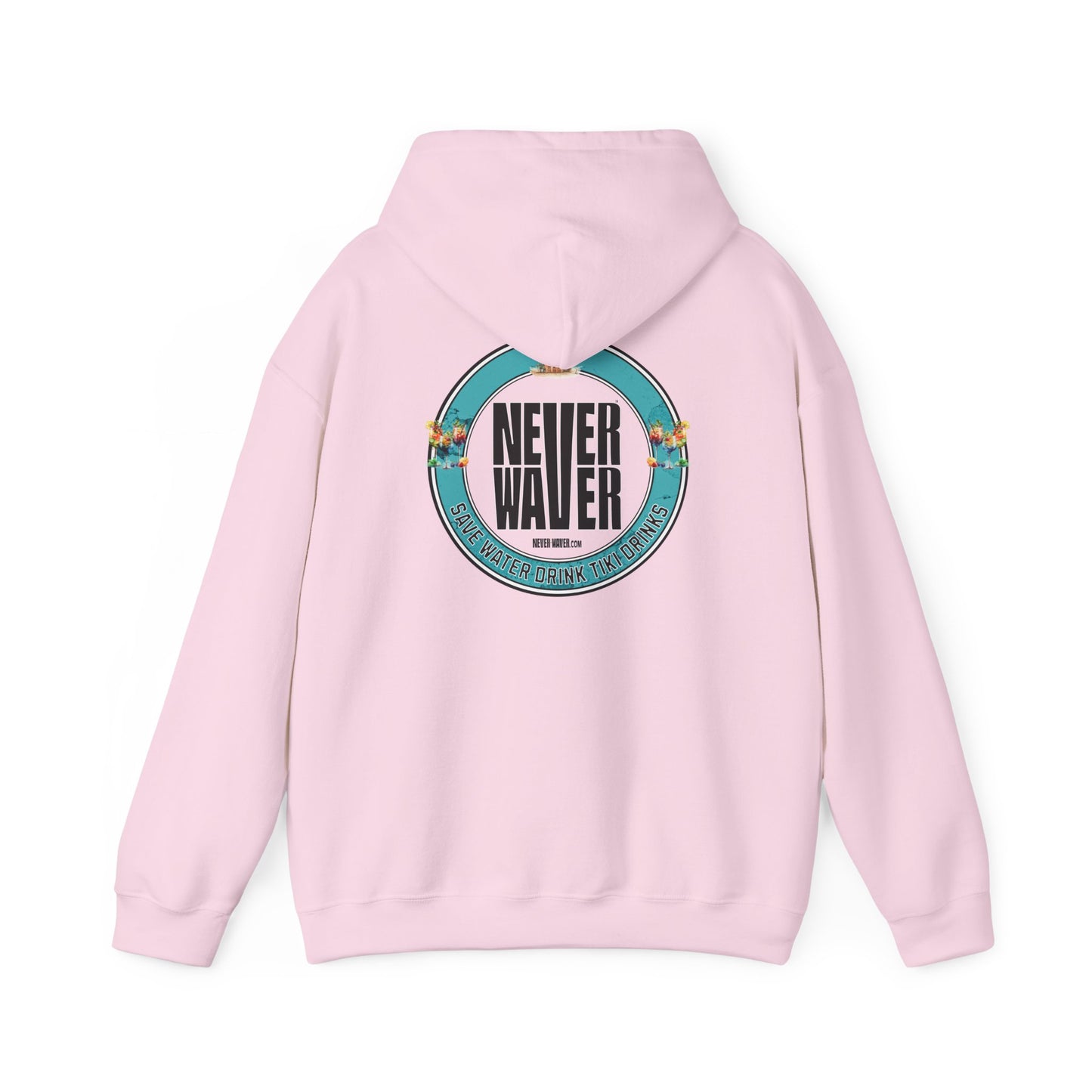 Eco-Friendly Unisex Hoodie: "Never Waver Save Water Drink Tiki Drinks"
