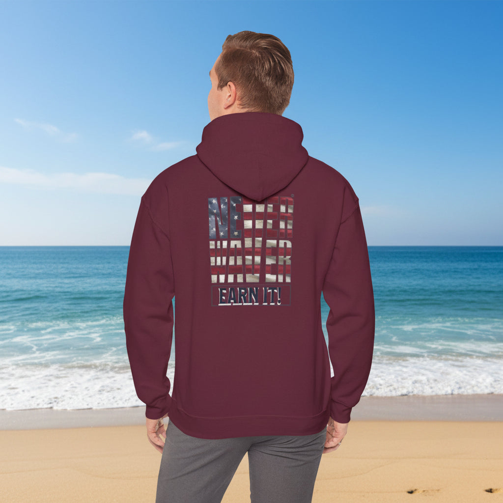 Never Waver® Earn It Hoodie | Old-School Backbone
