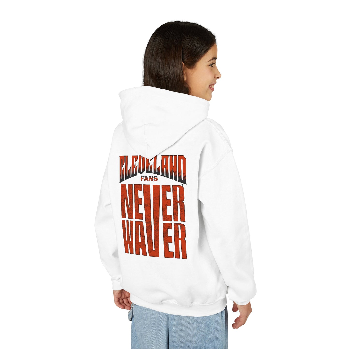 Cleveland Fans Never Waver Youth Heavy Blend Hooded Sweatshirt