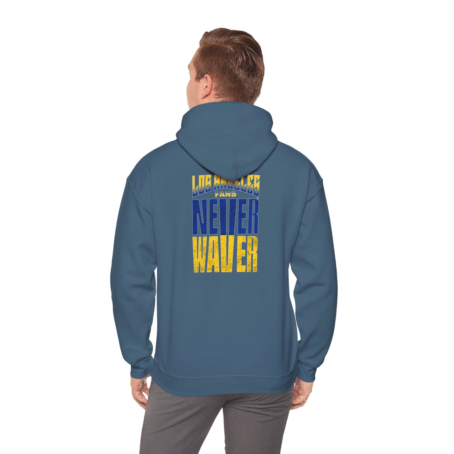Inspired Unisex Heavy Blend™ Hooded Sweatshirt -Los Angeles Fans NEVER WAVER Graphic