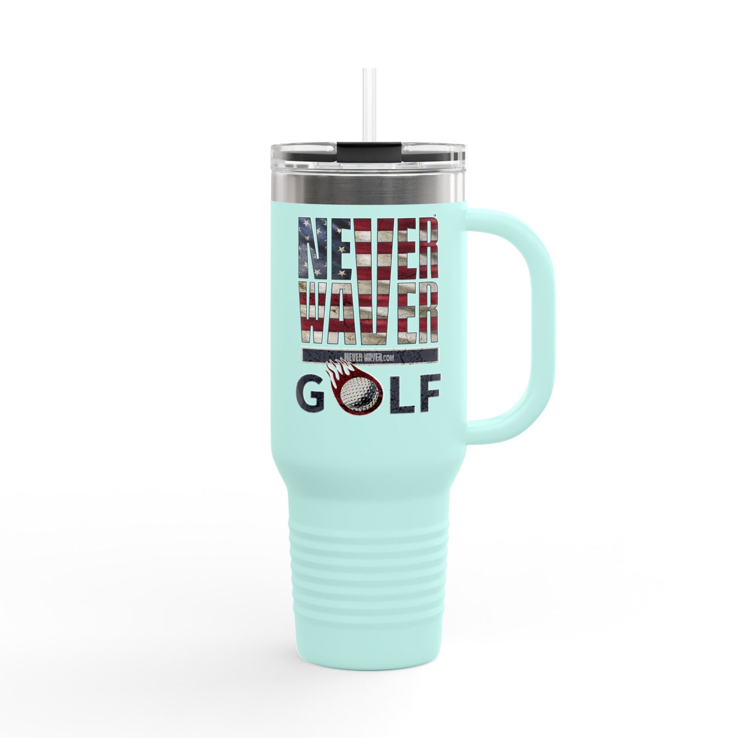 "Never Waver Golf" - 40oz Sporty Drinkware Insulated Travel Mug