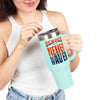Denver Fans Never Waver with leopard football Insulated Travel Mug, 40oz