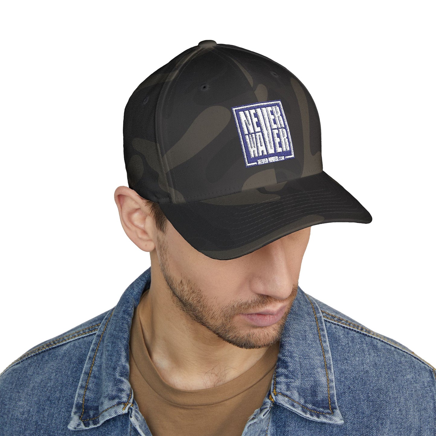 Never Waver Embroidered Baseball Cap — Minimal Graphic Structured Hat
