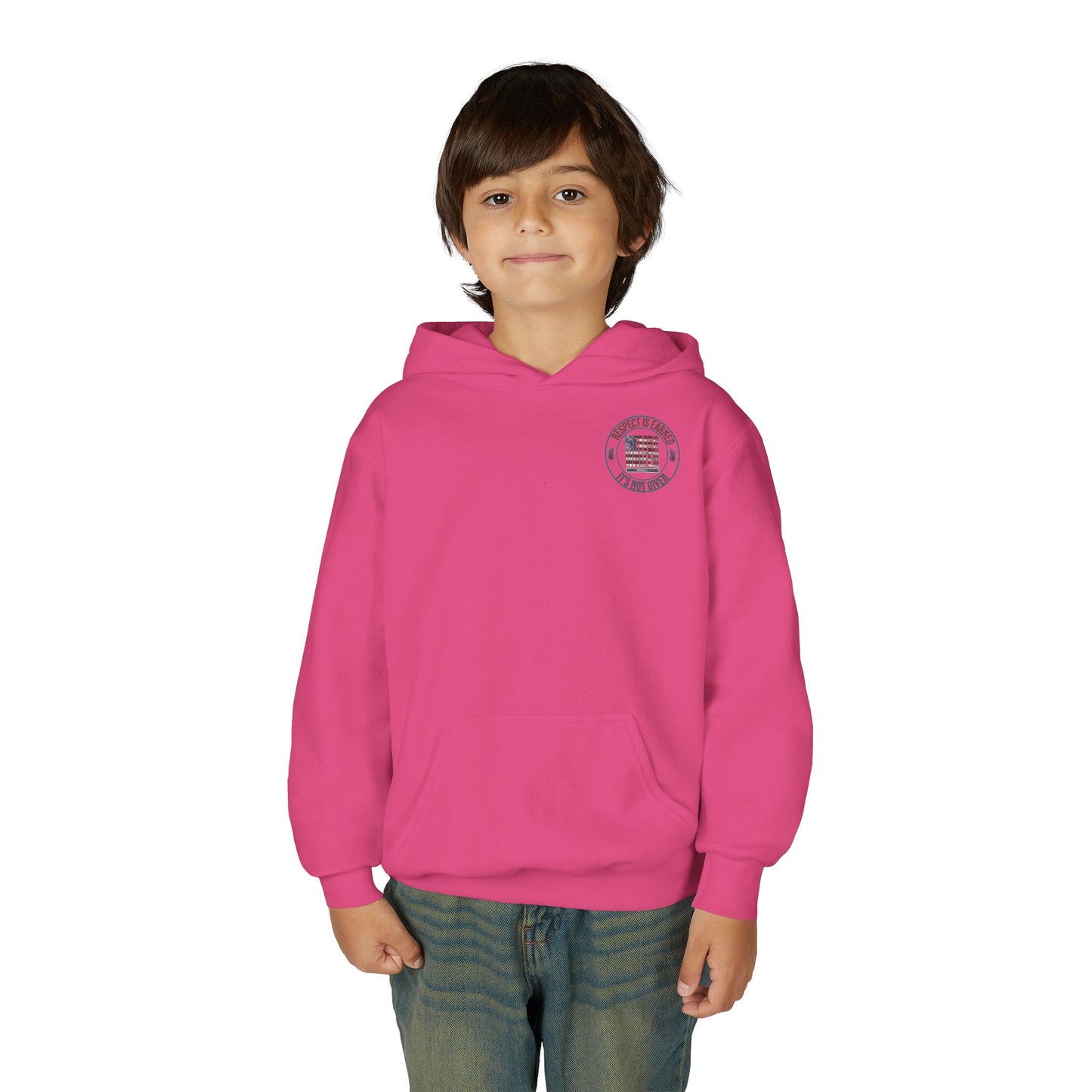 Youth Heavy Blend Hoodie - "Respect is Earned Never Waver It's Not Given" Motivational Sweatshirt