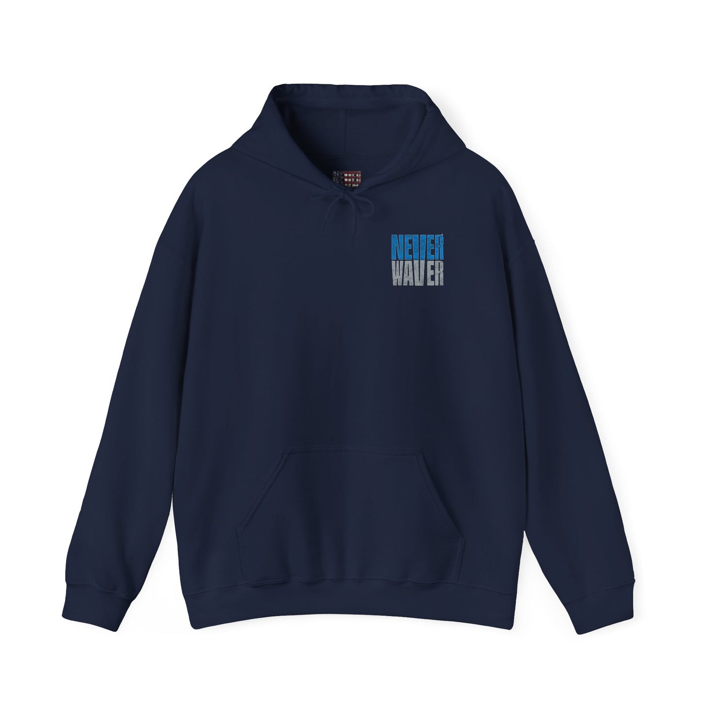 "Detroit Fans NEVER WAVER w Leopard Football" Inspirational Wear Unisex Heavy Blend™ Hooded Sweatshirt