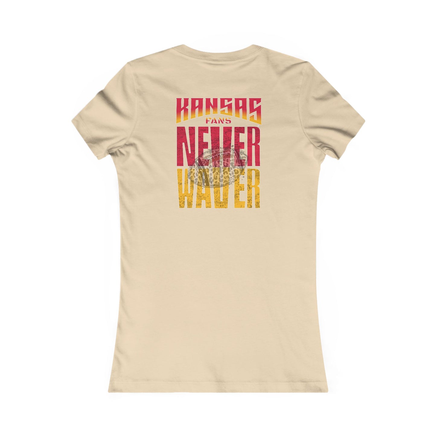 Kansas Fans Never Waver W-Leopard Football Women's Favorite Tee