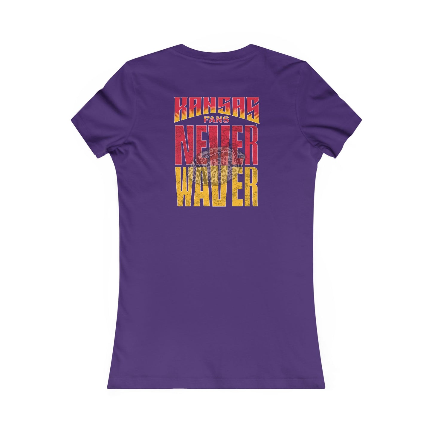 Kansas Fans Never Waver W-Leopard Football Women's Favorite Tee