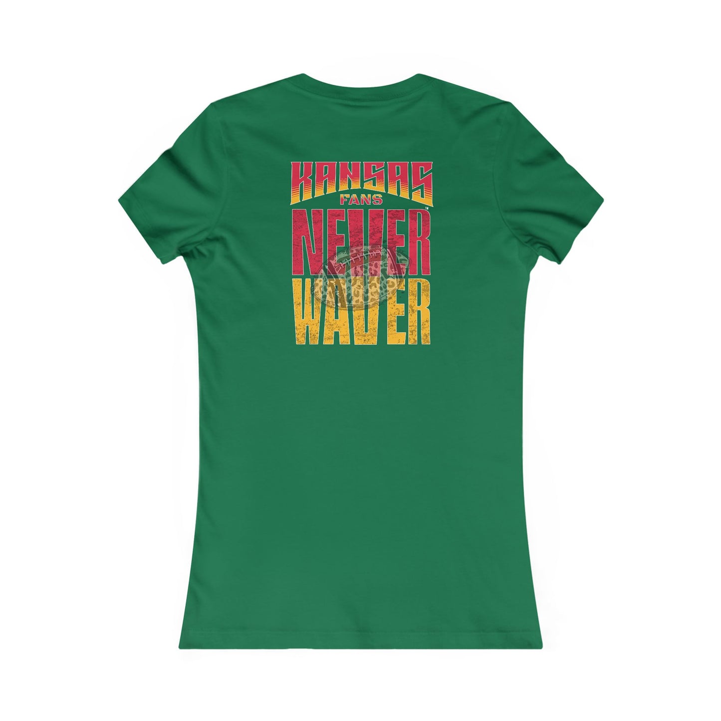 Kansas Fans Never Waver W-Leopard Football Women's Favorite Tee