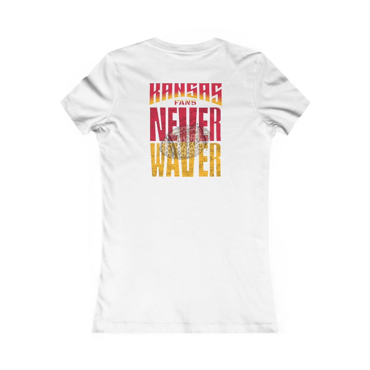 Kansas Fans Never Waver W-Leopard Football Women's Favorite Tee