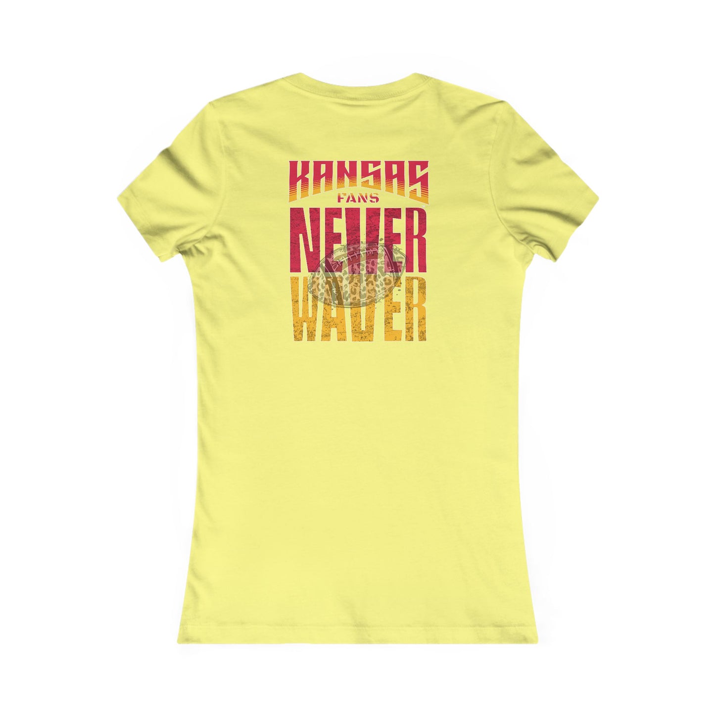 Kansas Fans Never Waver W-Leopard Football Women's Favorite Tee