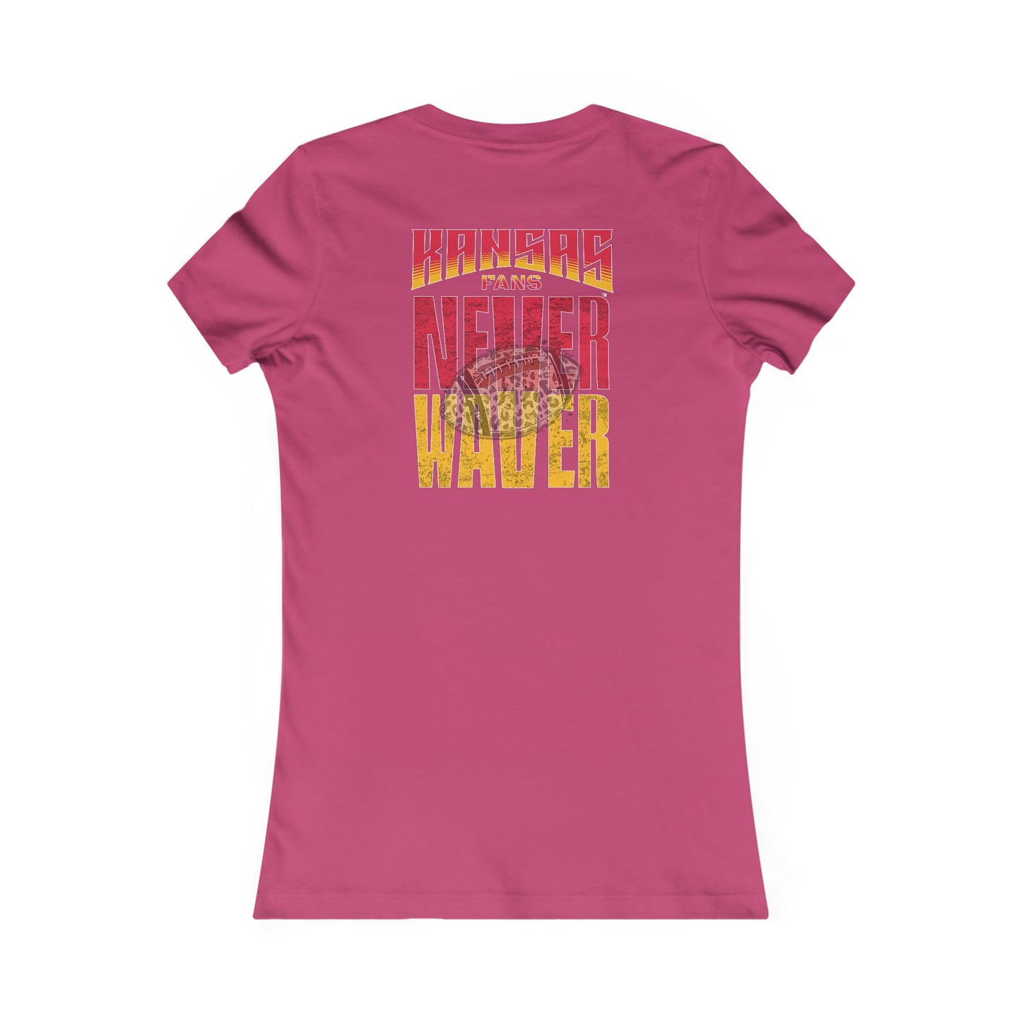 Kansas Fans Never Waver W-Leopard Football Women's Favorite Tee