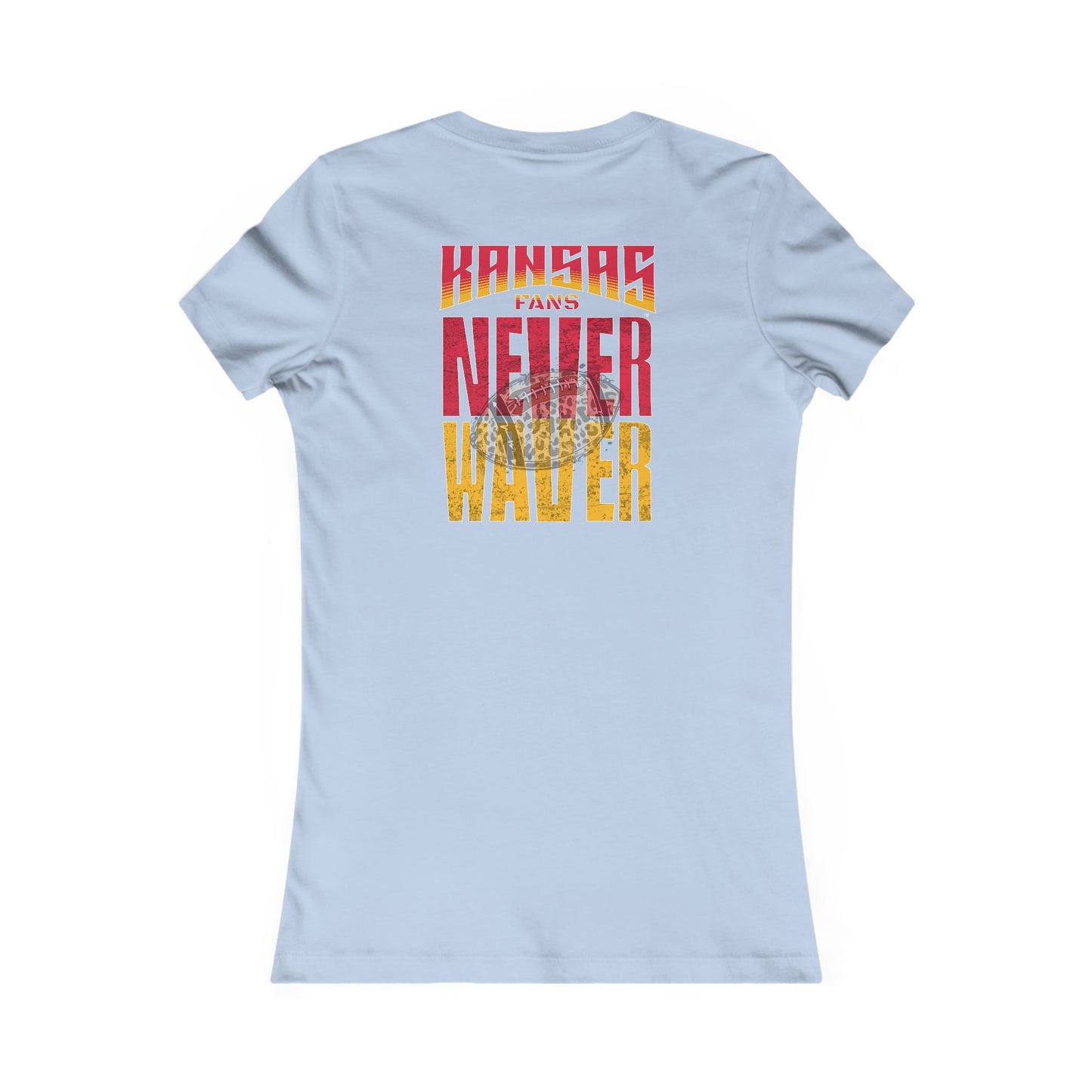 Kansas Fans Never Waver W-Leopard Football Women's Favorite Tee