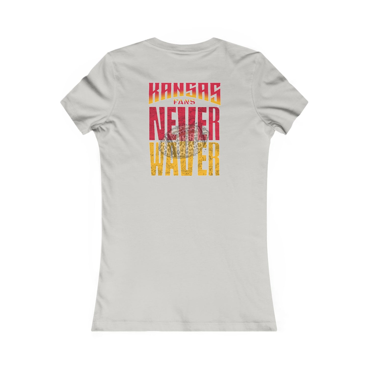 Kansas Fans Never Waver W-Leopard Football Women's Favorite Tee