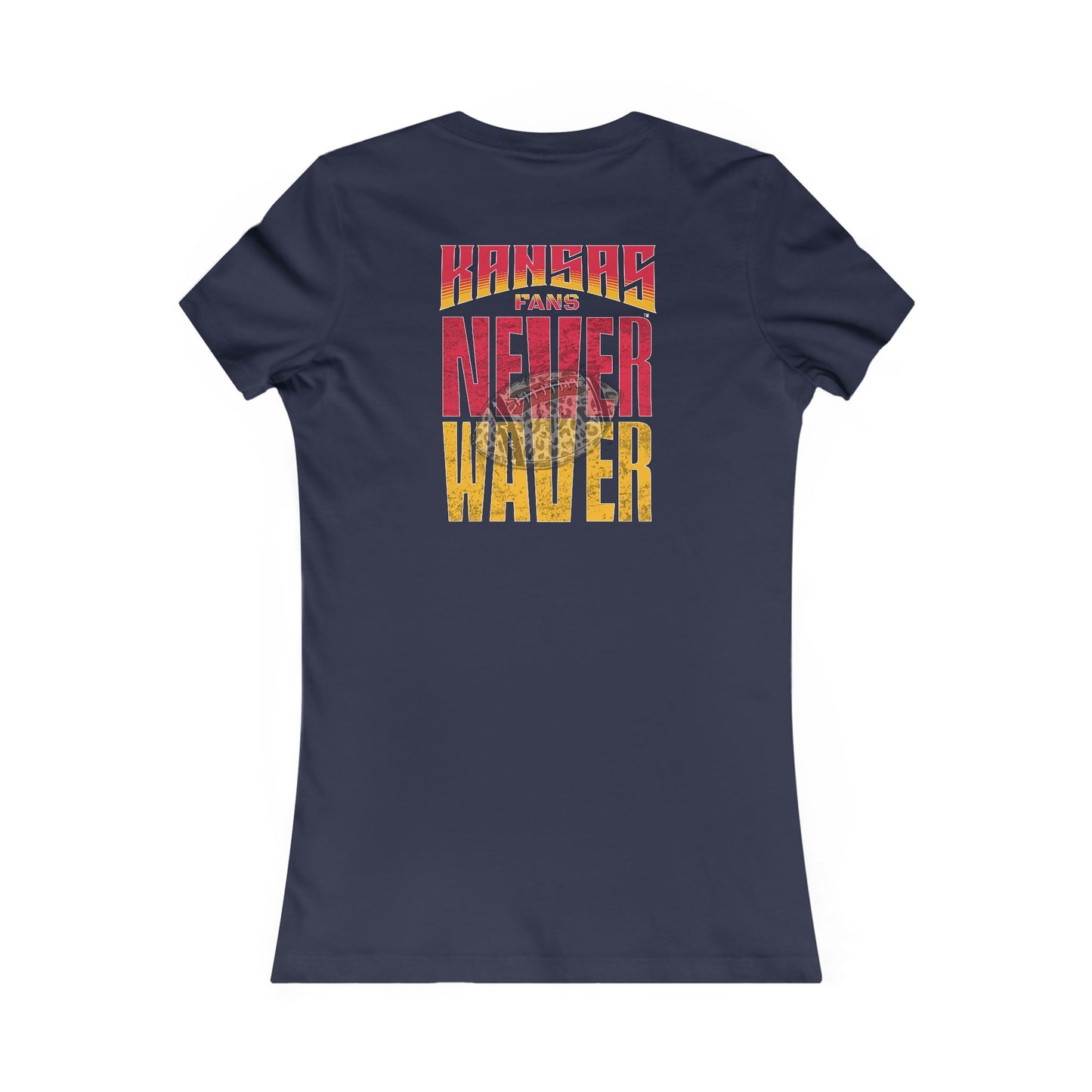 Kansas Fans Never Waver W-Leopard Football Women's Favorite Tee