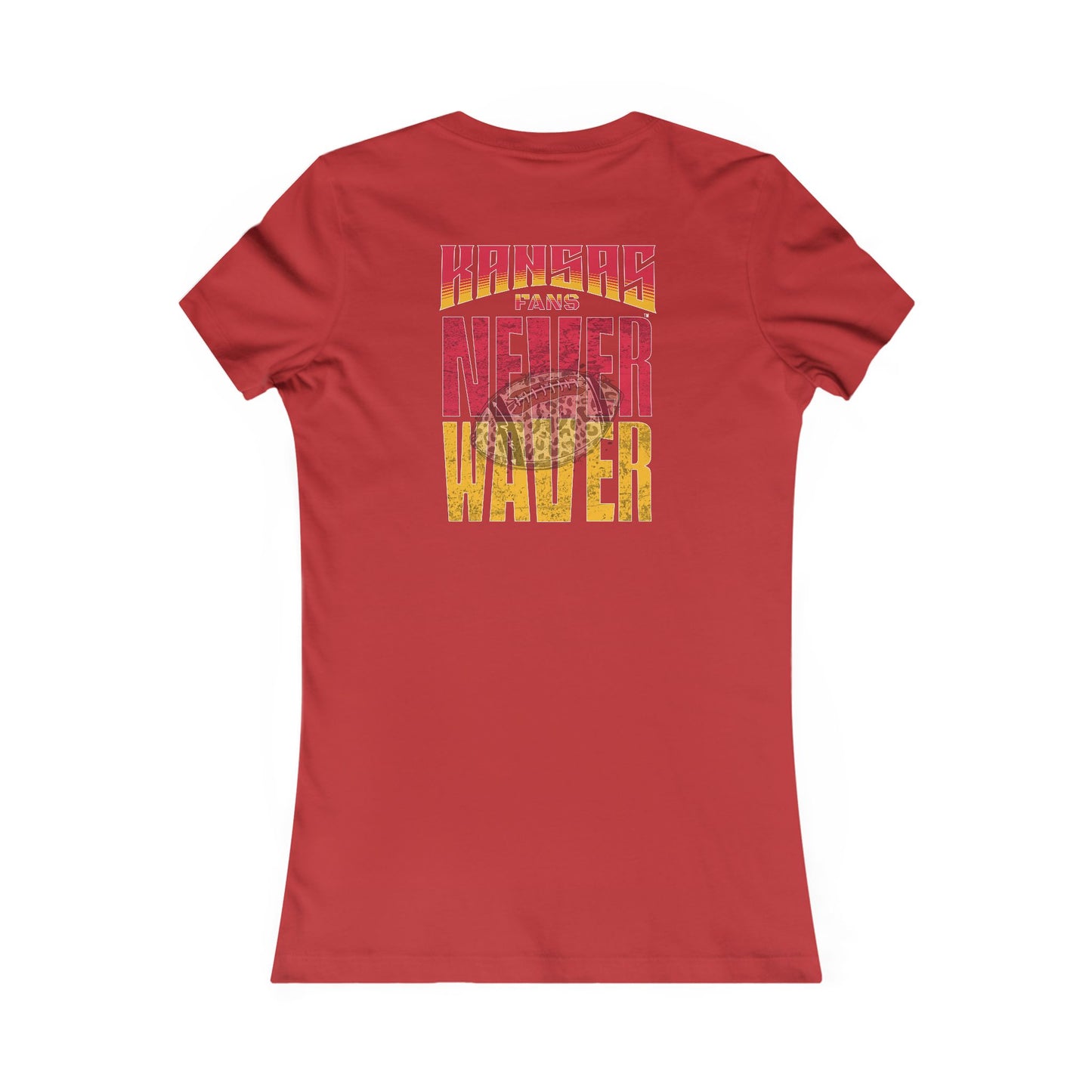 Kansas Fans Never Waver W-Leopard Football Women's Favorite Tee