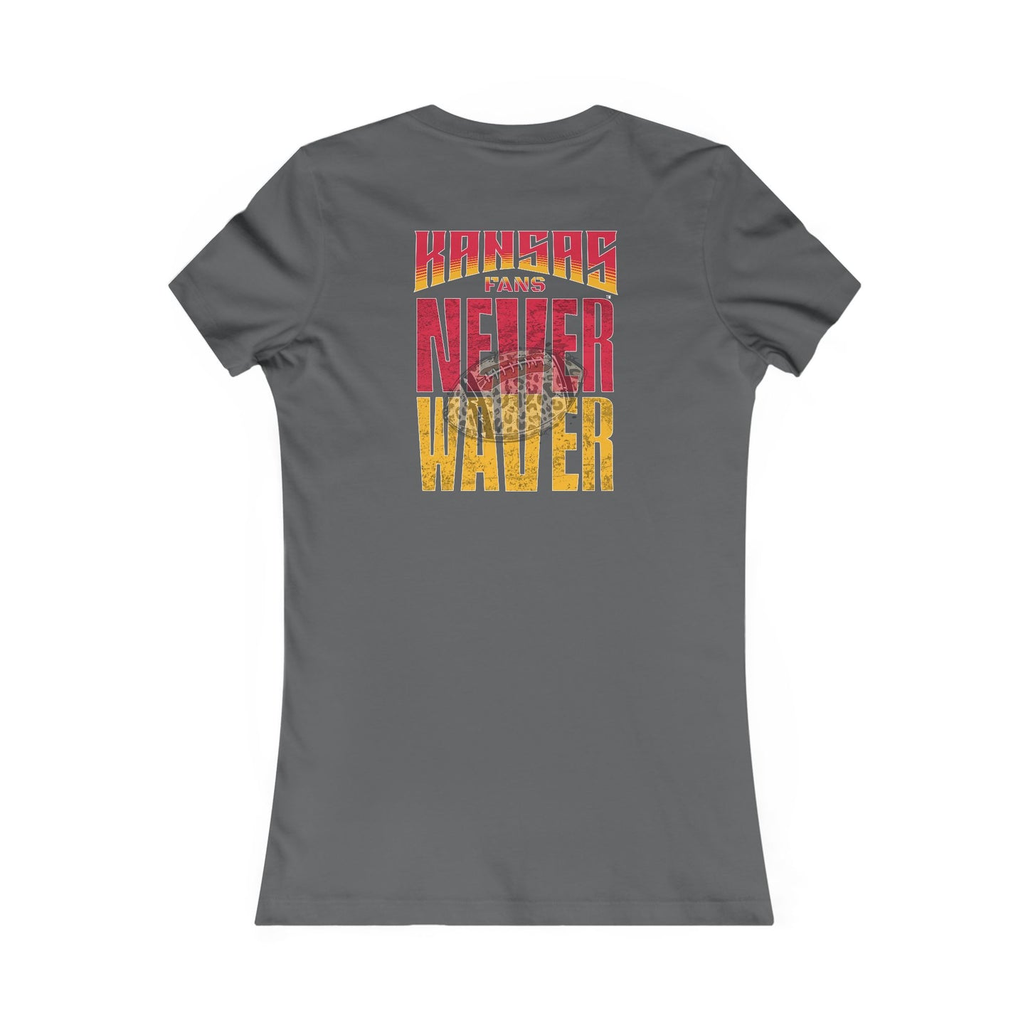Kansas Fans Never Waver W-Leopard Football Women's Favorite Tee