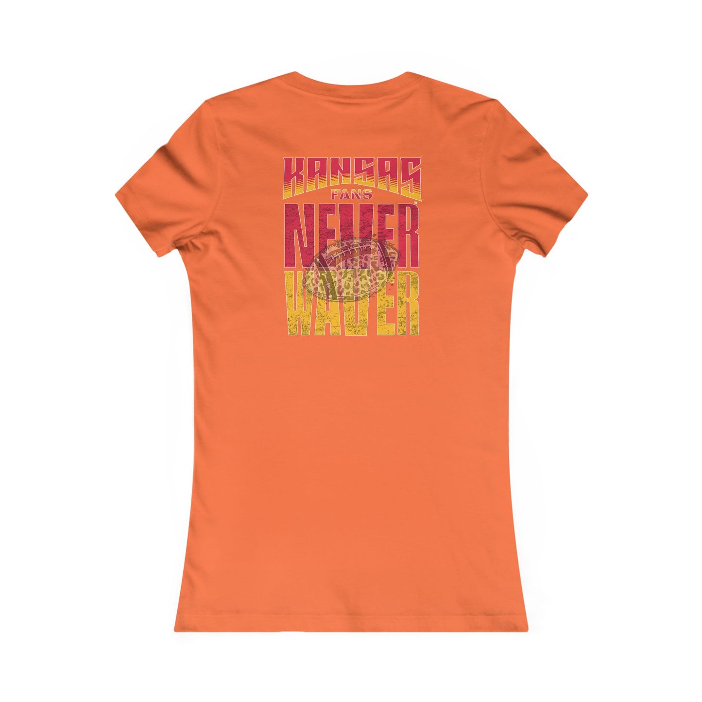 Kansas Fans Never Waver W-Leopard Football Women's Favorite Tee