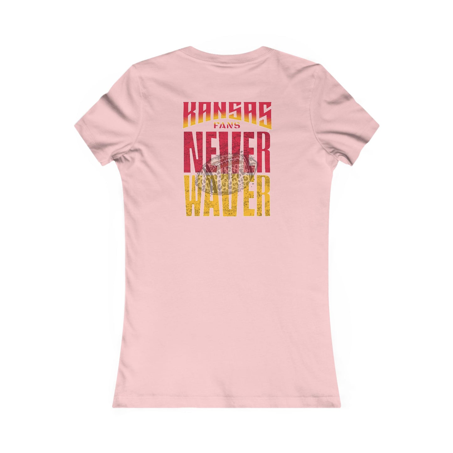 Kansas Fans Never Waver W-Leopard Football Women's Favorite Tee