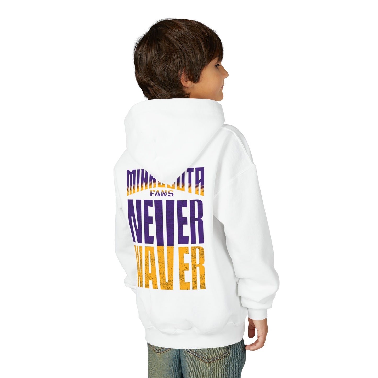 Minnesota Fans Never Waver Youth Heavy Blend Hoodie Sweatshirt