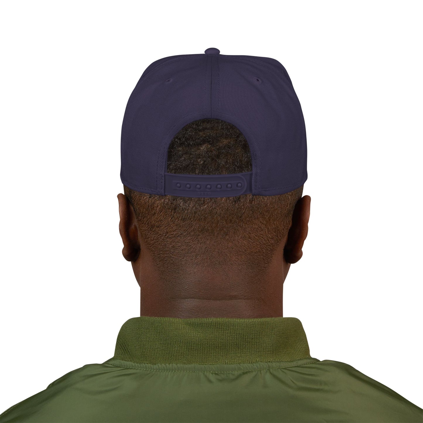 Never Waver Embroidered Square Script Snapback Hat — Bold Monochrome Streetwear