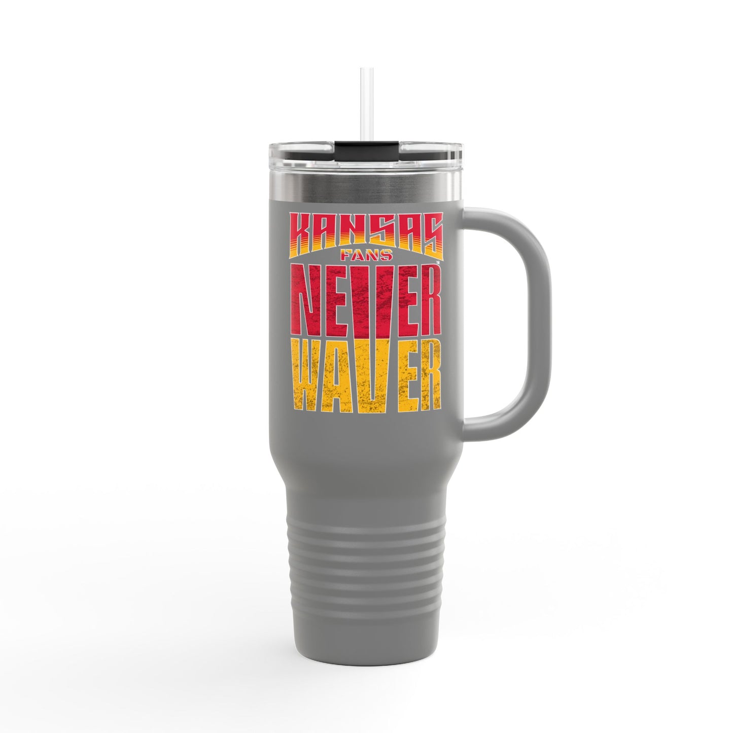 Kansas Fans Never Waver Insulated Travel Mug, 40oz