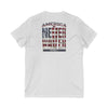 'America Never Wavers' Patriotic Shirt Unisex V-Neck Tee