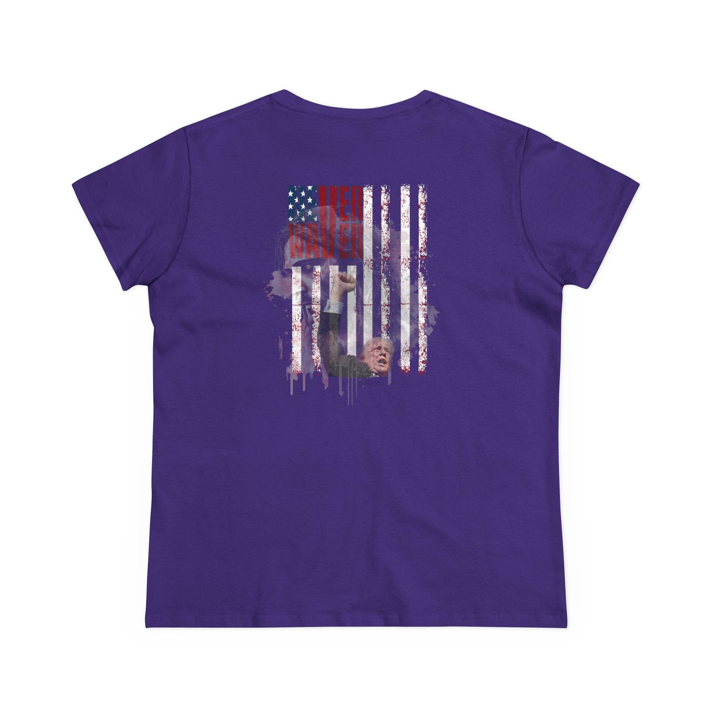 Never Waver Jesus Protecting America And Trump Women's Midweight Cotton Tee