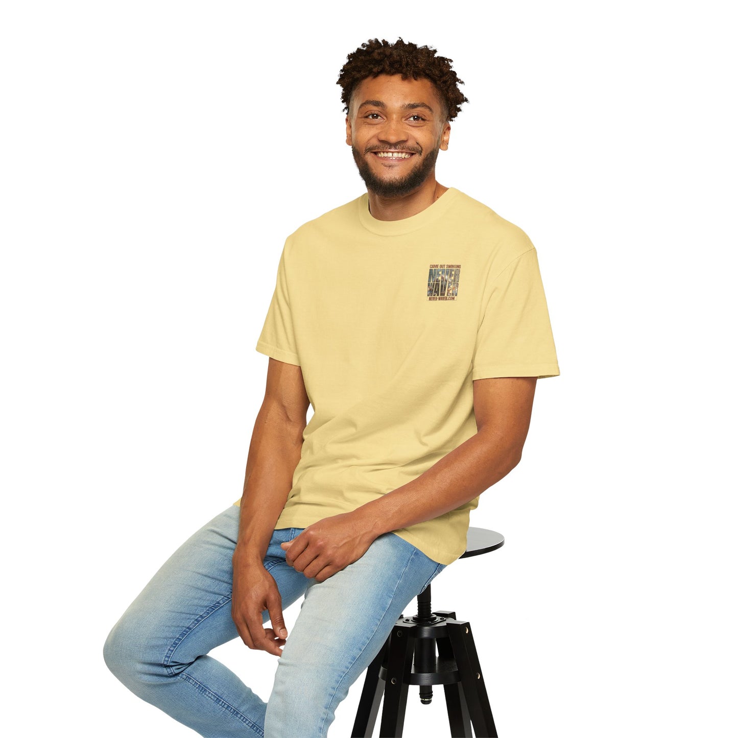 Never Waver T-Shirt — "Came Out Swinging" Graphic Tee