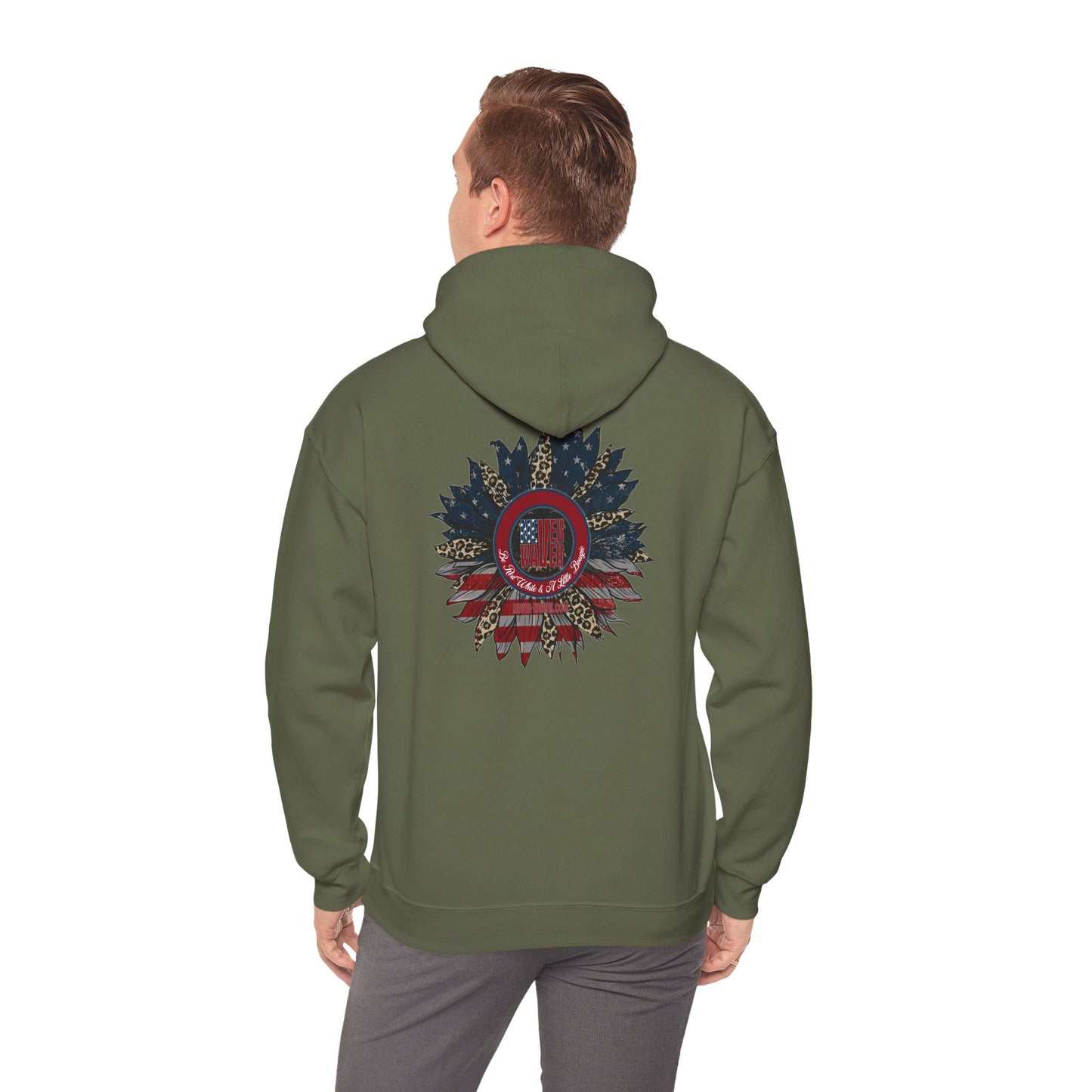 Never Waver Be Red White and A Little Bougie Unisex Heavy Blend™ Hoodie