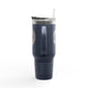 Never Waver 40oz Insulated Travel Mug — "Kick Fear in the Teeth"